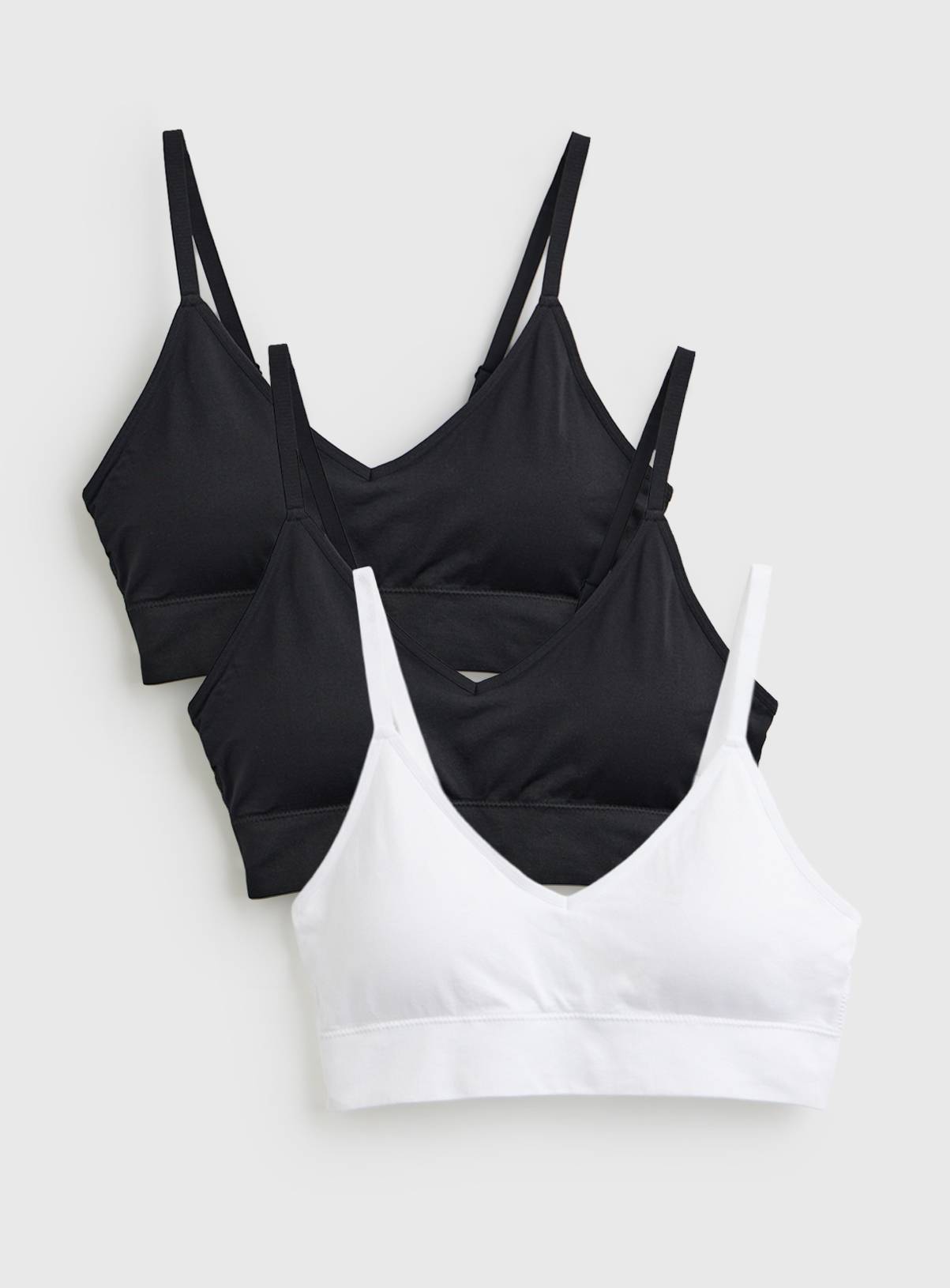 Mono Seamfree V Neck Bralette 3 Pack L - Image 1
